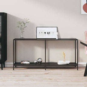 Vidaxl wandtafel 160x35x75,5 cm gehard glas zwart