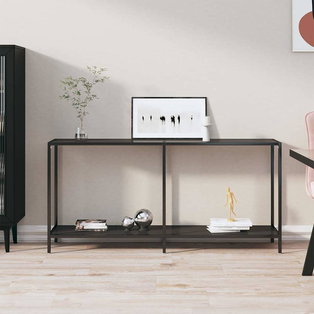 Vidaxl wandtafel 160x35x75,5 cm gehard glas zwart