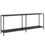 Vidaxl wandtafel 200x35x75,5 cm gehard glas zwart