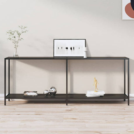 Vidaxl wandtafel 200x35x75,5 cm gehard glas zwart