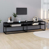 Vidaxl tv-meubel 180x40x40,5 cm gehard glas zwart