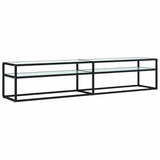 Vidaxl tv-meubel 200x40x40,5 cm gehard glas witmarmerkleurig