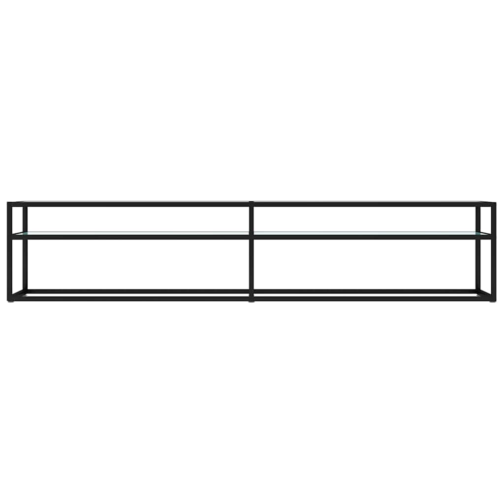 Vidaxl tv-meubel 200x40x40,5 cm gehard glas witmarmerkleurig