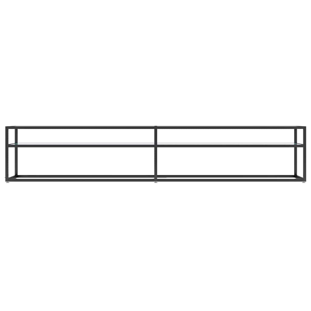 Vidaxl tv-meubel 220x40x40,5 cm gehard glas witmarmerkleurig