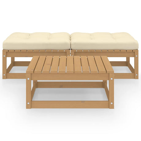 Vidaxl 3-delige loungeset met kussens massief grenenhout