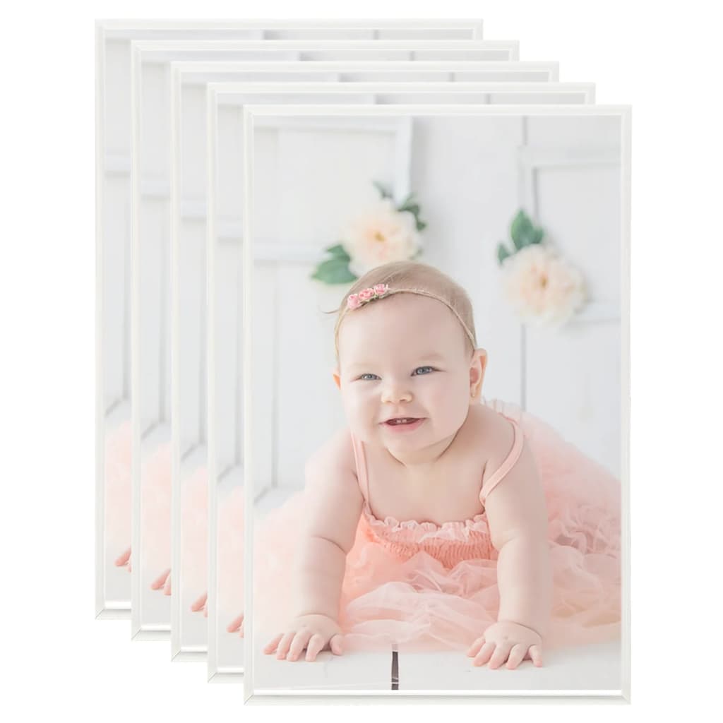 Vidaxl Photo Frames 5 PCS pour le tableau 10x15cm mdf argent coloré