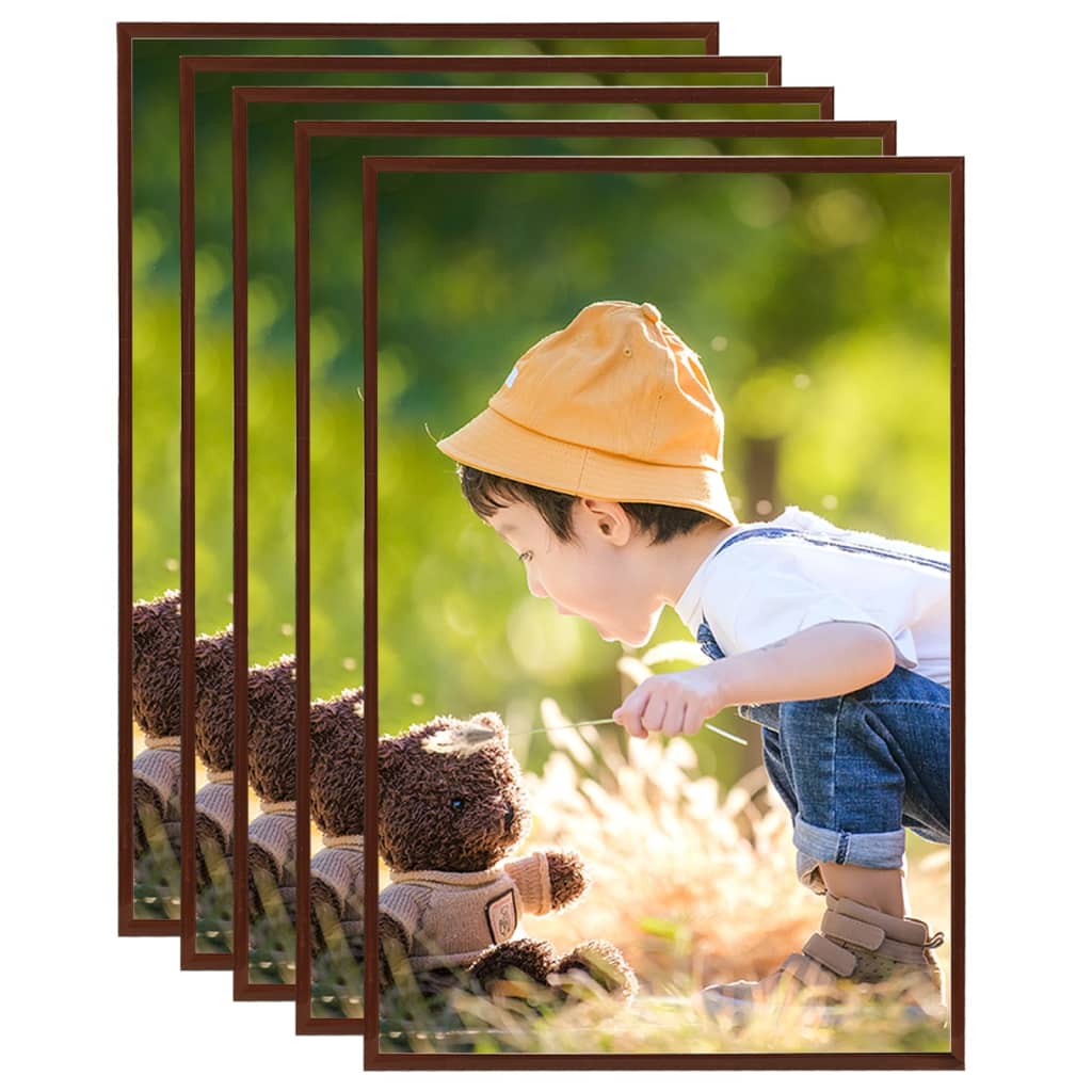 Vidaxl fotorammer 5 stk til væg eller tabel 50x70 cm mdf bronze farvet