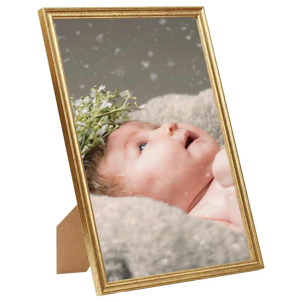 Vidaxl fotolijsten 5 st voor tafel 15x21 cm mdf goudkleurig