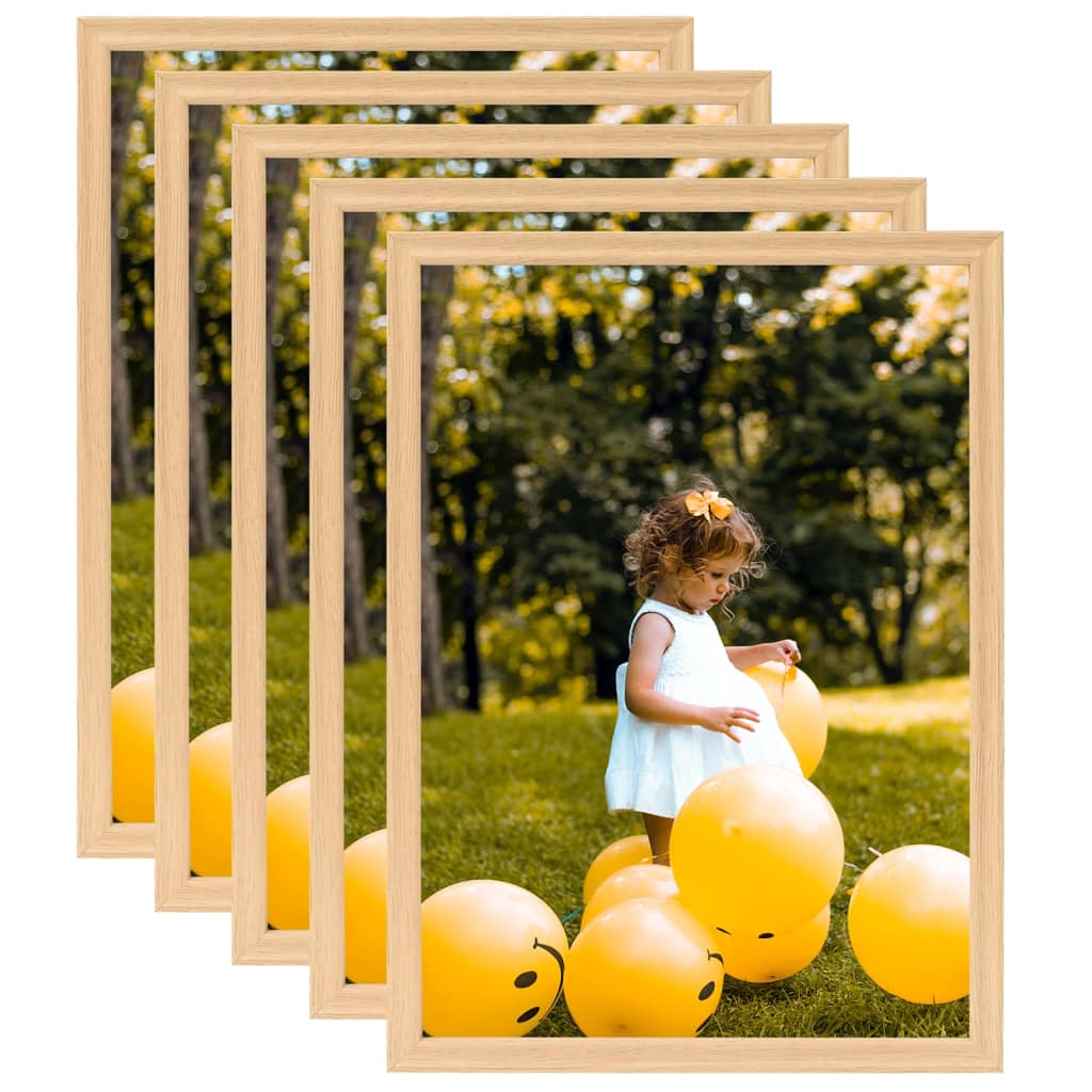 Vidaxl Photo Frames 5 PCS pour le mur ou le tableau 59.4x84 cm Couleur de chêne clair