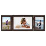 Vidaxl Photo Frame Triptych 22x15 cm+2x (10x15 cm) mørkebrun