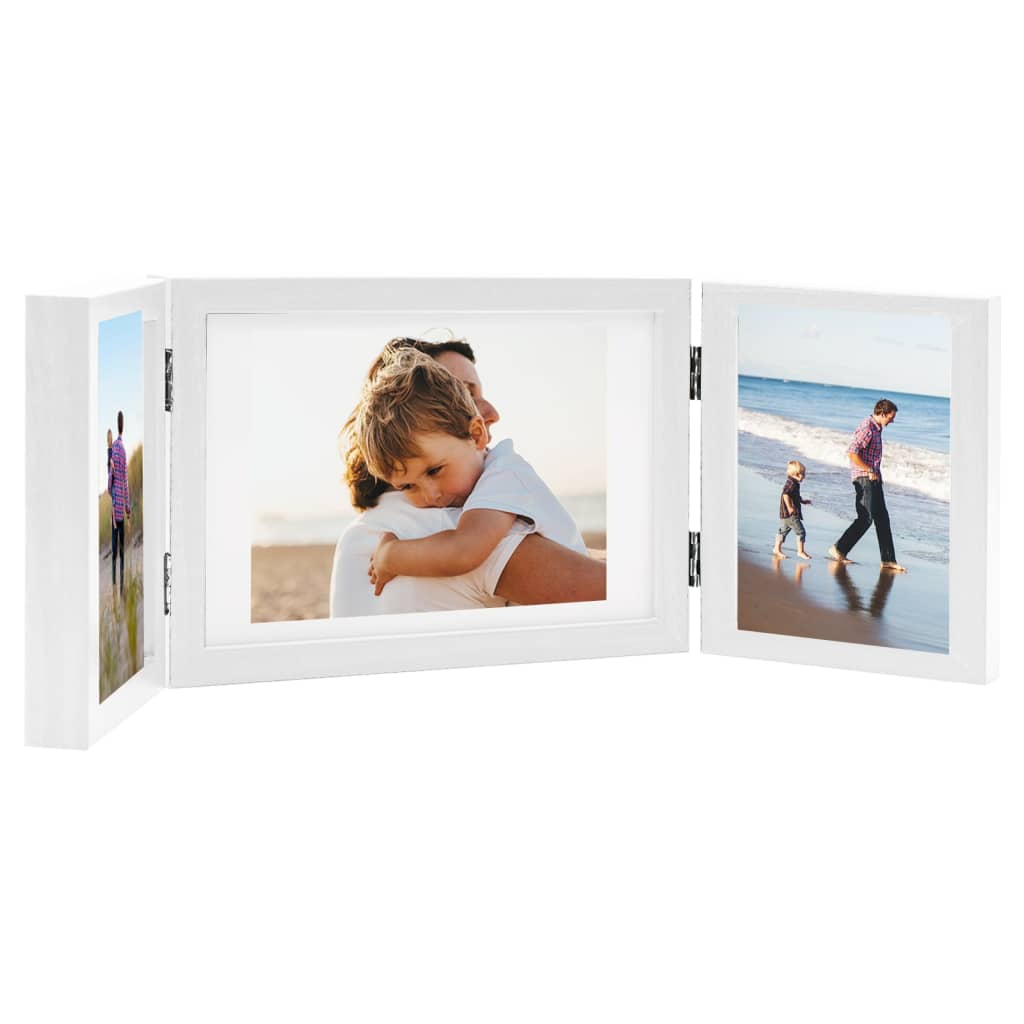 Vidaxl Photo Frame Triptych 28x18 cm+2x (13x18 cm) Hvid