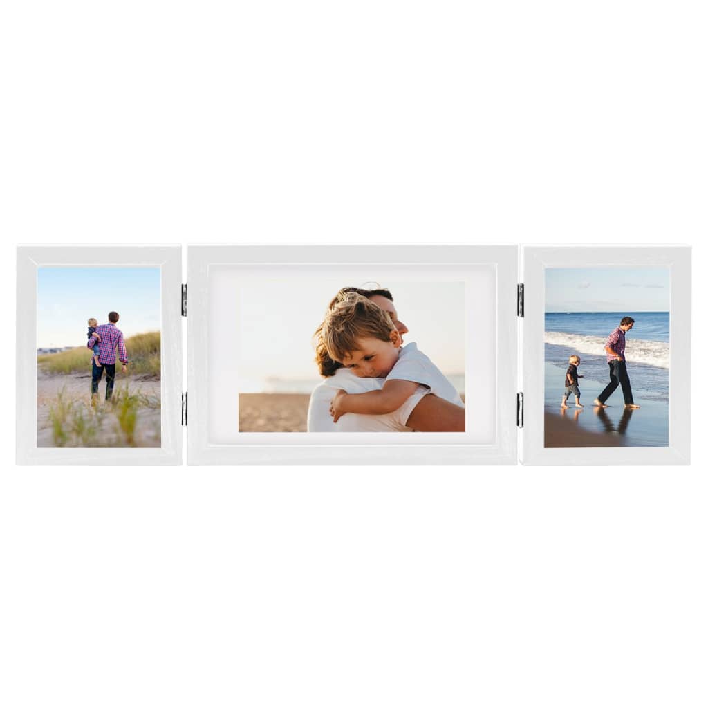 Vidaxl Photo Frame Triptych 28x18 cm+2x (13x18 cm) Hvid