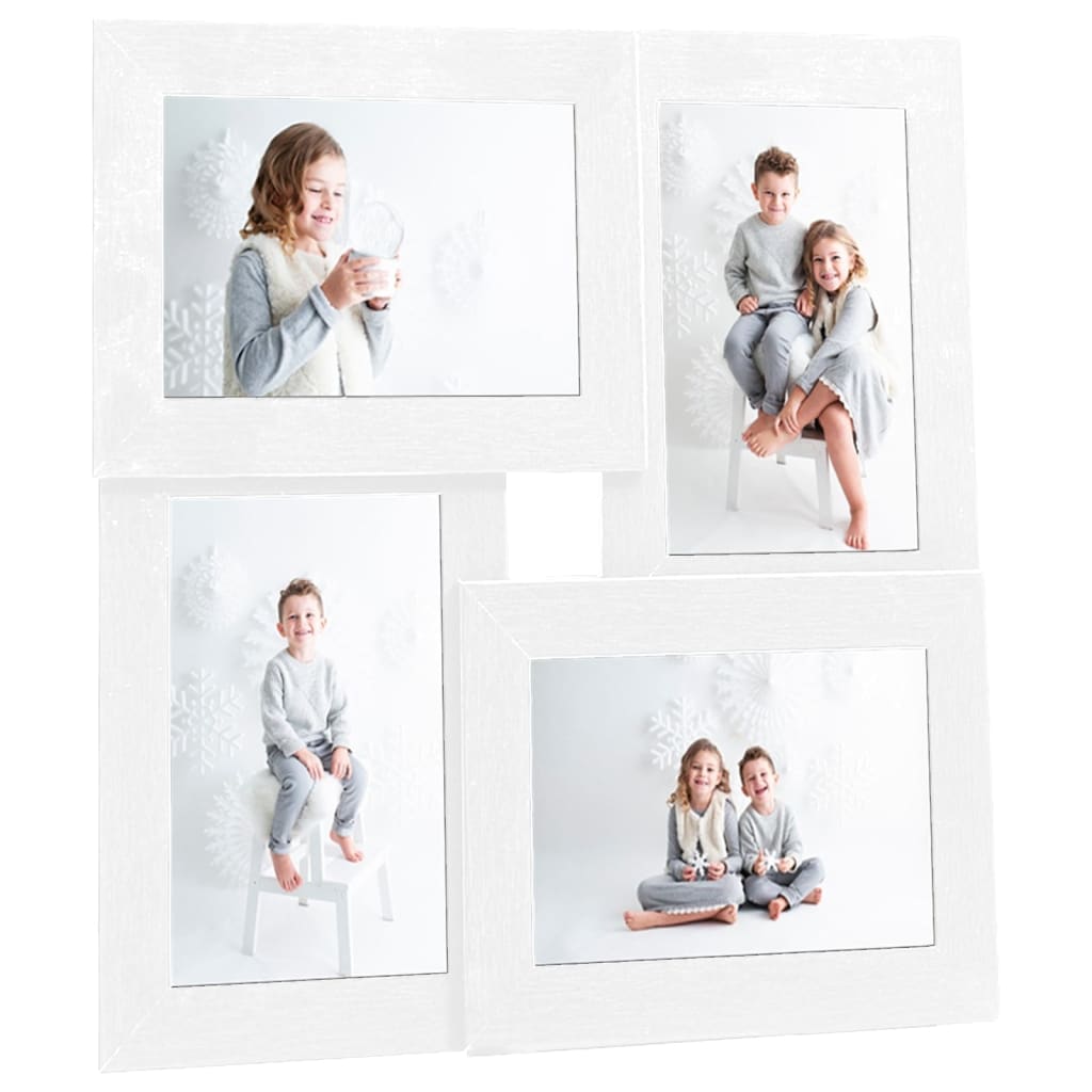 Vidaxl fotoramme til 4x (10x15 cm) Foto MDF White