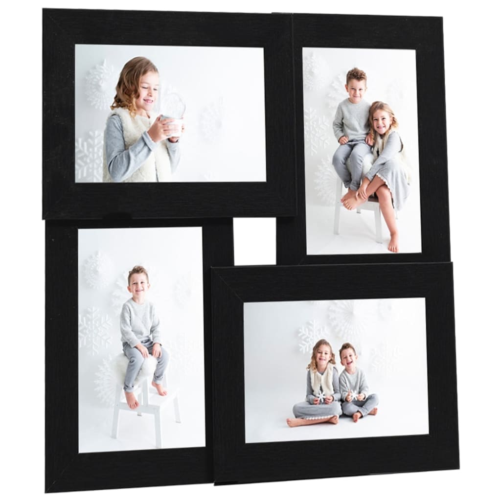 Vidaxl fotoramme til 4x (10x15 cm) foto MDF sort