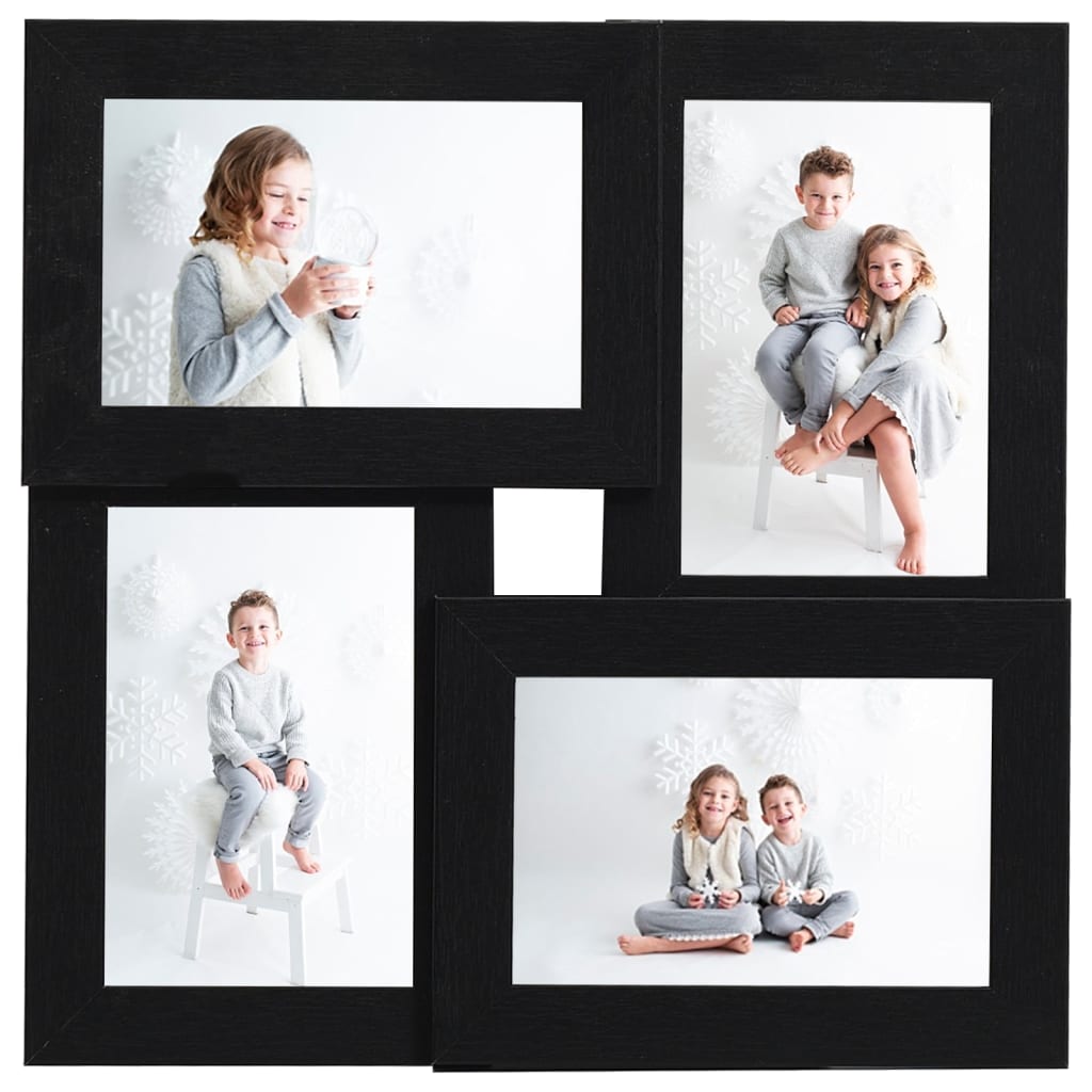 Vidaxl fotoramme til 4x (10x15 cm) foto MDF sort