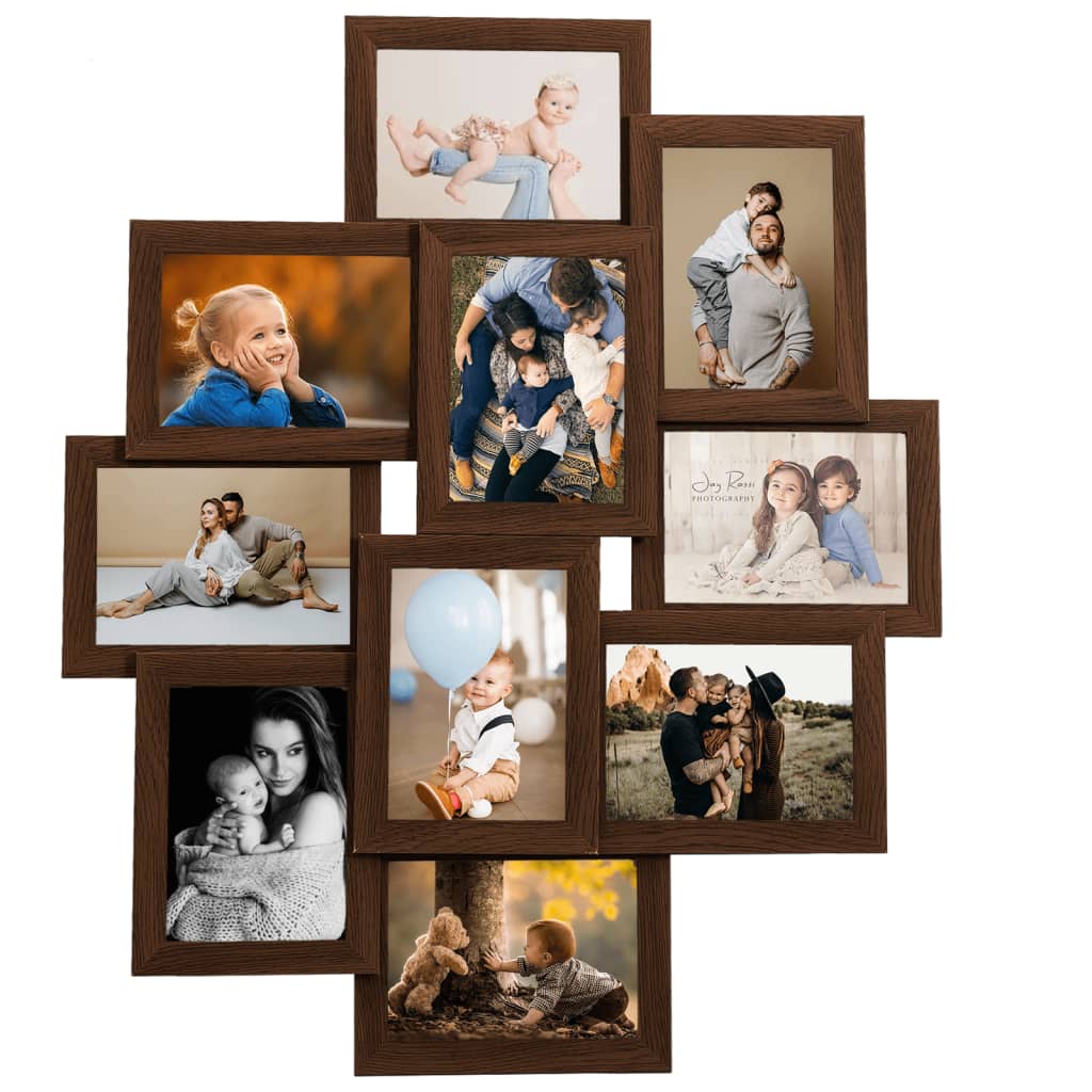 Vidaxl fotoramme til 10x (10x15 cm) Foto MDF Dark Bruin