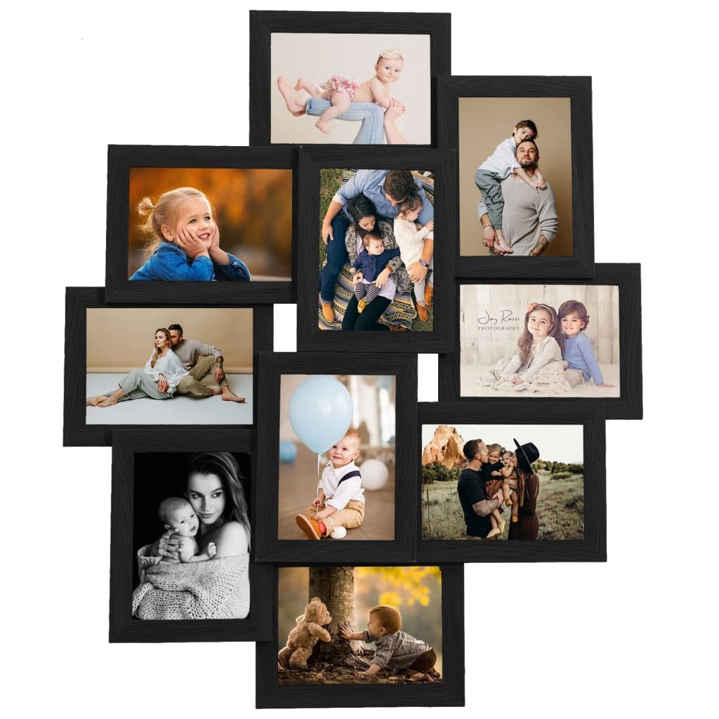 Cadre photo Vidaxl pour 10x (10x15 cm) Photo mdf noir