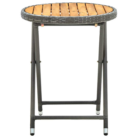 Vidaxl tafeltje 60 cm poly rattan en massief acaciahout grijs