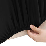 Vidaxl štiri -seater banka Cover Stretch Poliester Jersey Black