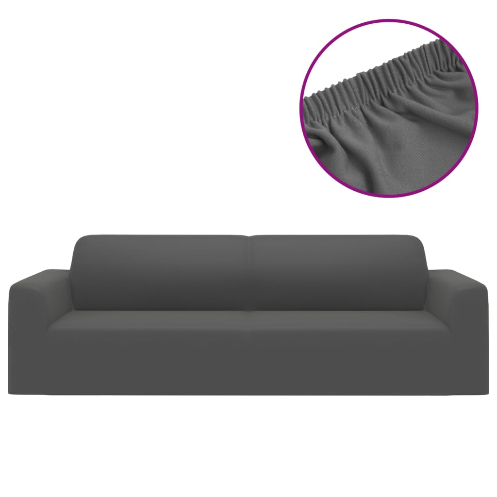 Vidaxl Three -Sofa Cover Stretch Polyester Jersey Anthracite -farvet