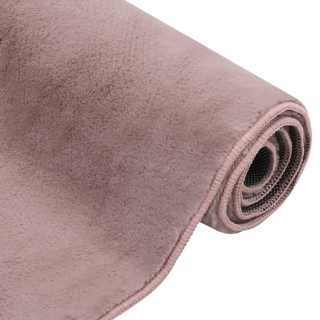 Vidaxl alfombra 180x270 cm Fur de conejo artificial Old Pink