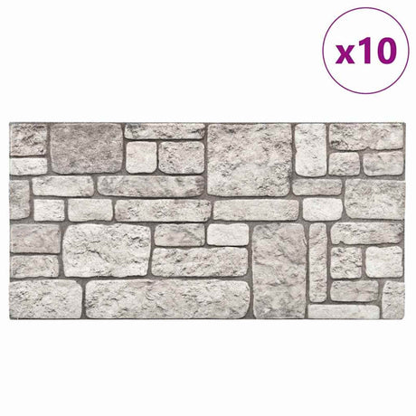 Vidaxl wandpanelen 10 st 100 x 50 cm grijs eps-schuim