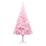 VidaXL Kunstkerstboom met verlichting en kerstballen 210 cm PVC roze
