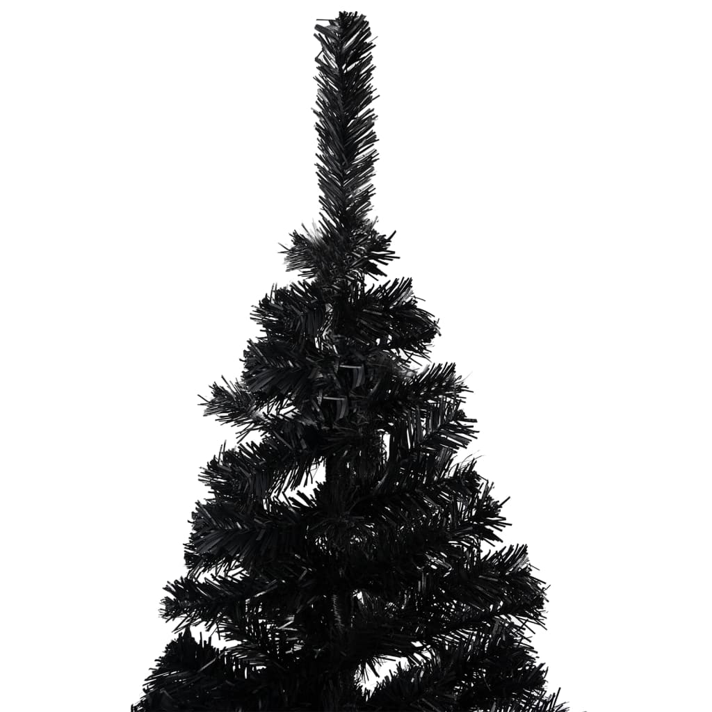 VidaXL Kunstkerstboom met verlichting en kerstballen 120 cm PVC zwart