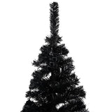 VidaXL Kunstkerstboom met verlichting en kerstballen 120 cm PVC zwart