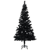VidaXL Kunstkerstboom met verlichting en kerstballen 240 cm PVC zwart