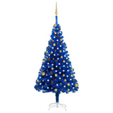 VidaXL Kunstkerstboom met verlichting en kerstballen 180 cm PVC blauw