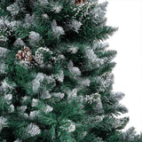 Vidaxl kunstkerstboom met led en kerstballen en dennenappels 210 cm