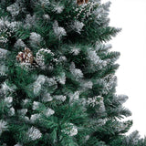 VidaXL Kunstkerstboom met verlichting kerstballen dennenappels 210 cm