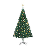 VidaXL Kunstkerstboom met verlichting en kerstballen 180 cm PVC groen