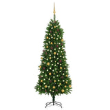 VidaXL Kunstkerstboom met verlichting en kerstballen 240 cm groen