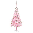 Vidaxl kunstkerstboom met verlichting en kerstballen 180 cm pvc roze