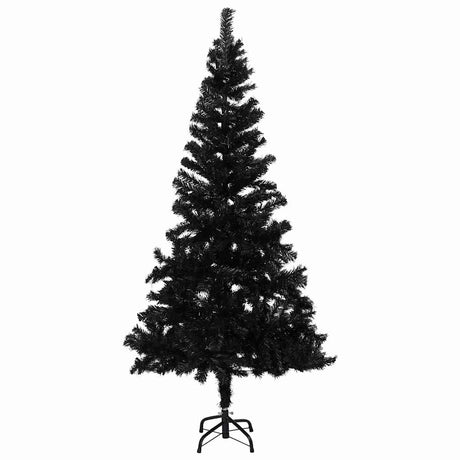 Vidaxl kunstkerstboom met verlichting en kerstballen 120 cm pvc zwart