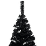 VidaXL Kunstkerstboom met verlichting en kerstballen 150 cm PVC zwart