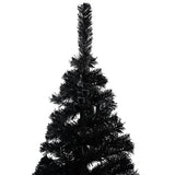 VidaXL Kunstkerstboom met verlichting en kerstballen 240 cm PVC zwart