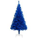 VidaXL Kunstkerstboom met verlichting en kerstballen 180 cm PVC blauw