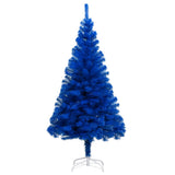 VidaXL Kunstkerstboom met verlichting en kerstballen 210 cm PVC blauw