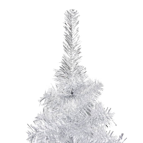 VidaXL Kunstkerstboom met verlichting en kerstballen 150 cm PET zilver