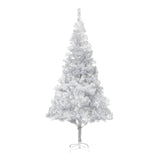 VidaXL Kunstkerstboom met verlichting en kerstballen 210 cm PET zilver