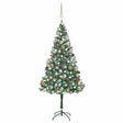 Vidaxl kunstkerstboom met verlichting kerstballen dennenappels 180 cm