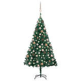 Vidaxl kunstkerstboom met verlichting en kerstballen 120 cm pvc groen