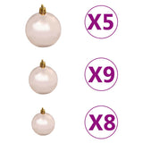 Vidaxl kunstkerstboom met verlichting en kerstballen 120 cm pvc groen