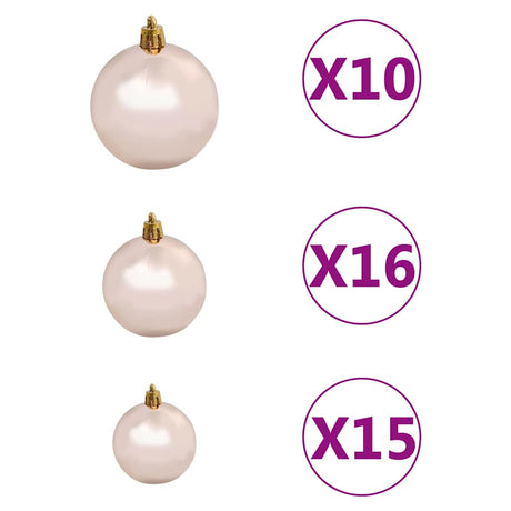 Vidaxl kunstkerstboom met verlichting en kerstballen 210 cm pvc groen