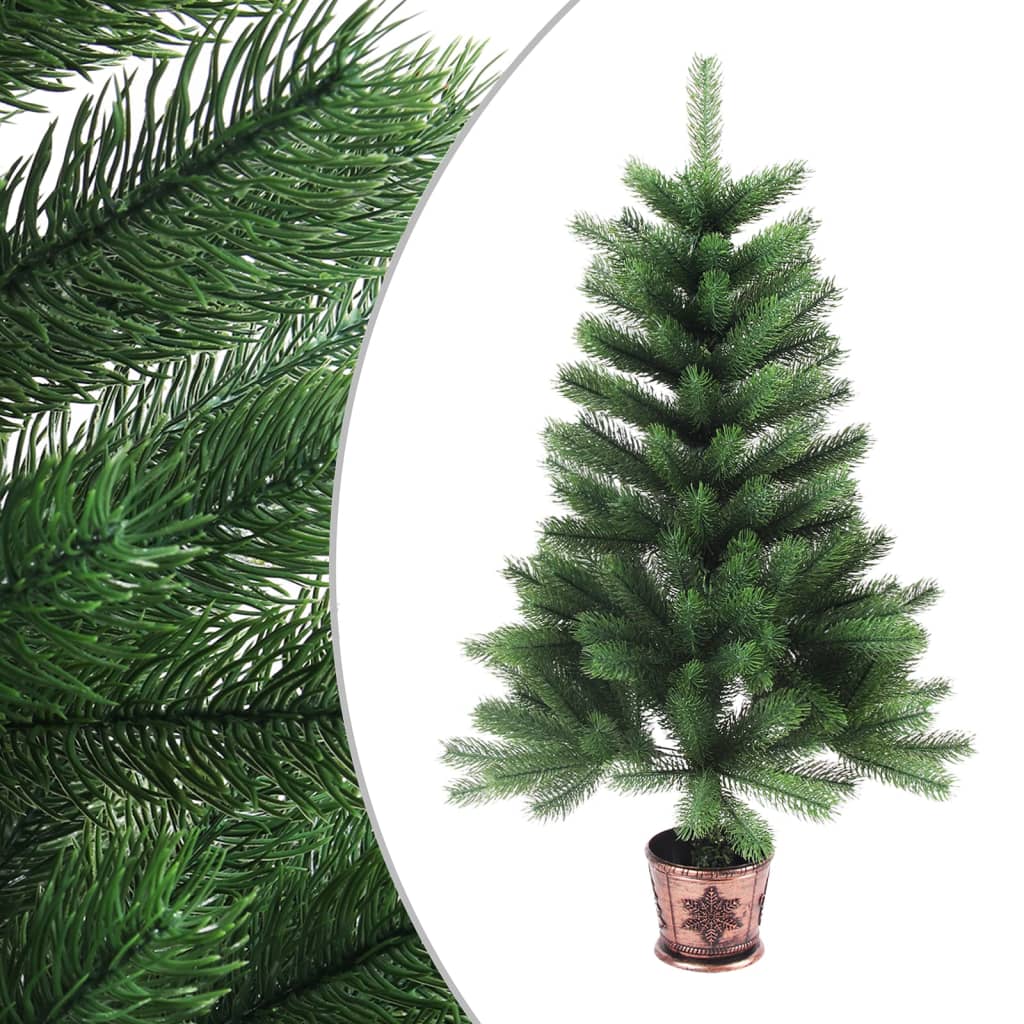 VidaXL Kunstkerstboom met verlichting en kerstballen 90 cm groen