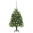 Vidaxl kunstkerstboom met verlichting en kerstballen 120 cm groen