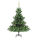 VidaXL Kunstkerstboom Nordmann met LED's en kerstballen 150 cm groen